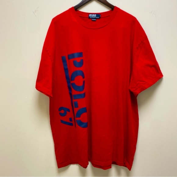 Polo Ralph Lauren Other - Polo 67 Ralph Lauren Big Logo Short Sleeve Tshirt Men’s Red/Navy 2XL BIG